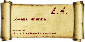 Lovasi Aranka névjegykártya